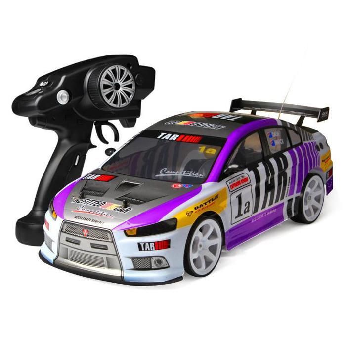 Voiture télécommandée Modèle de voiture de course télécommandée  - 1/10 - Deux Piles - 70 km/h Voiture jouet pour enfants