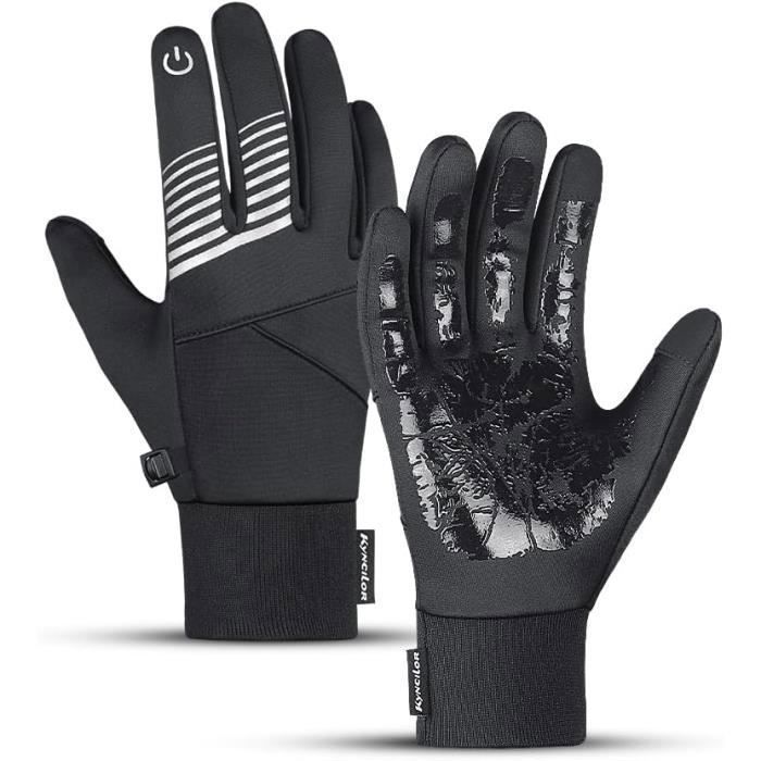 Gants de vélo thermiques antidérapants pour homme - Étanche - Écran tactile