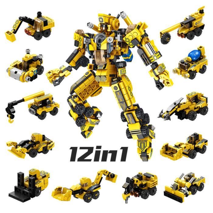 Robot Jouet Kit de Construction Briques Bâtiment Bricolage Pédagogique Construction Blocs Jeu de Jouets Éducatifs pour 6-12Ans