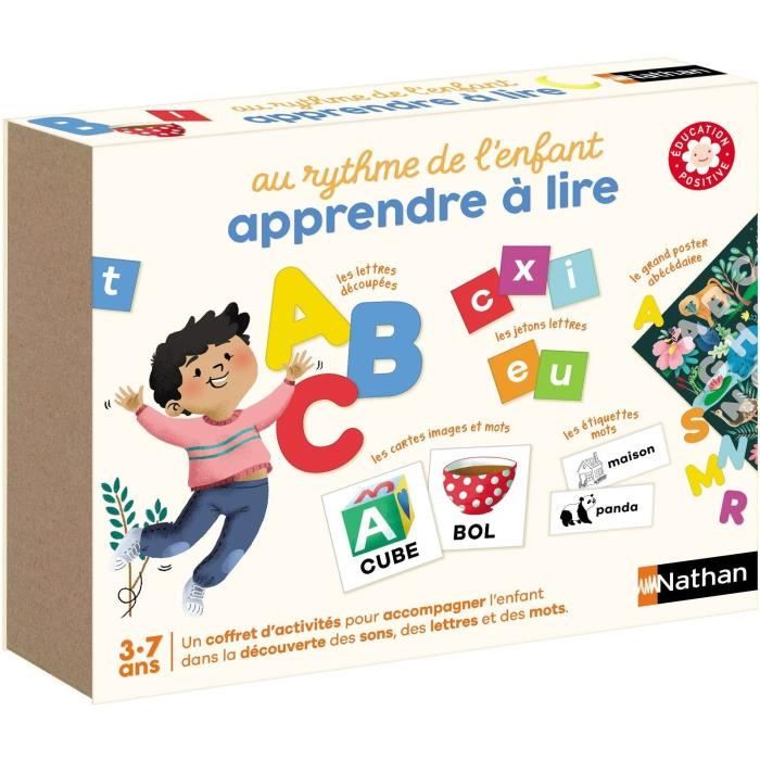 Coffret dapprentissage de la lecture pour enfant - Nathan - Rythme de lenfant japprends à Lire - Éducation Positive - Dès 3 an