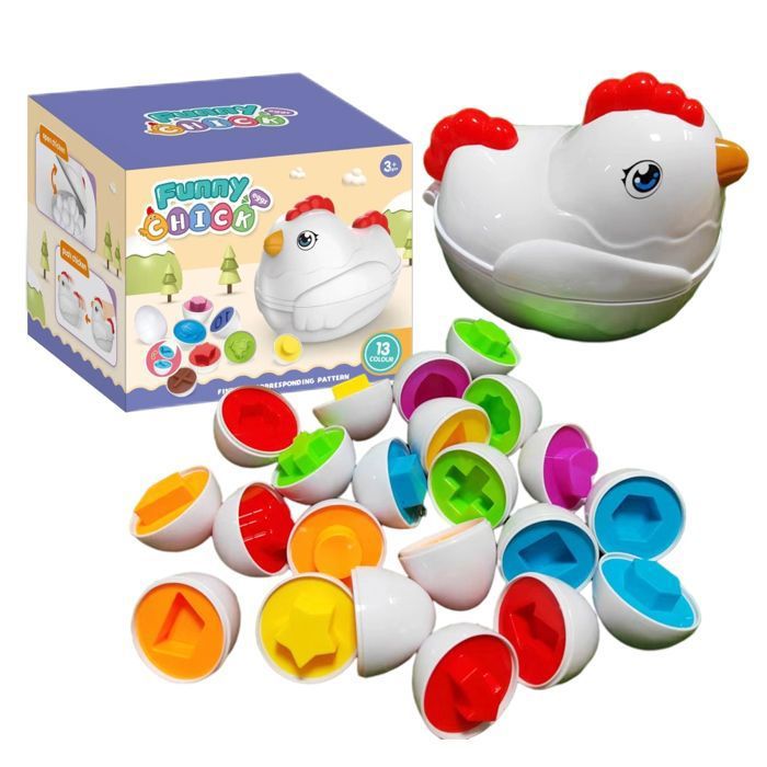 Jouets dœufs de poule tri de formes de couleurs œufs assortis jouets de motricité fine jouets sensoriels jouet dapprentissage