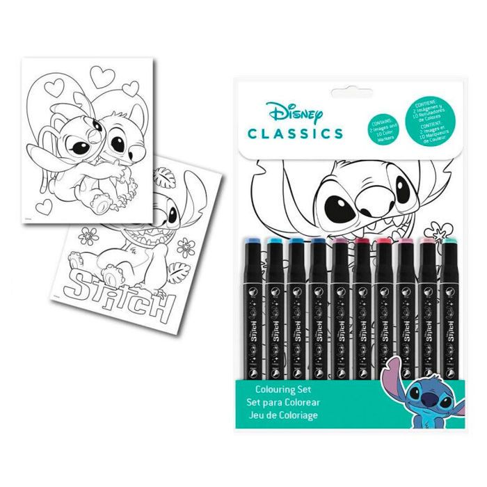 Coloriage enfant - KIDS LICENSING - Disney Stitch - Noir - 3 à 6 ans - Activité créative