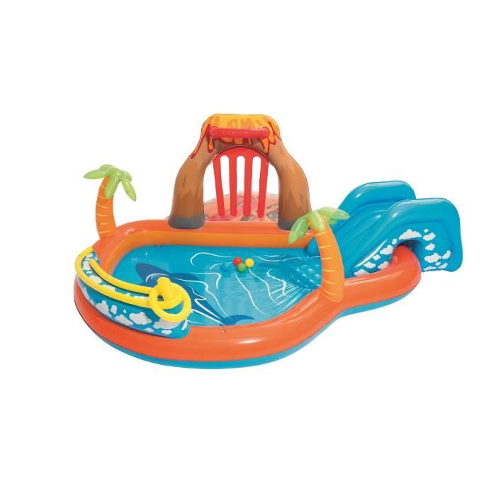 Aire de jeux aquatiques - BESTWAY - Lagoon - Toboggan coussin et jet deau - 265x265x104 cm