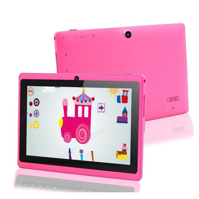 Tablette Tactile Enfants 7 Pouces - 512MB RAM - 8 Go ROM - Android 4.4.2 - Processeur Quadricœur - Wifi - Double Caméras - Rose