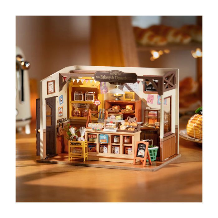 Puzzle 3D en bois à construire - ROBOTIME Kit de maison miniature à monter soi-même Beckas Baking House