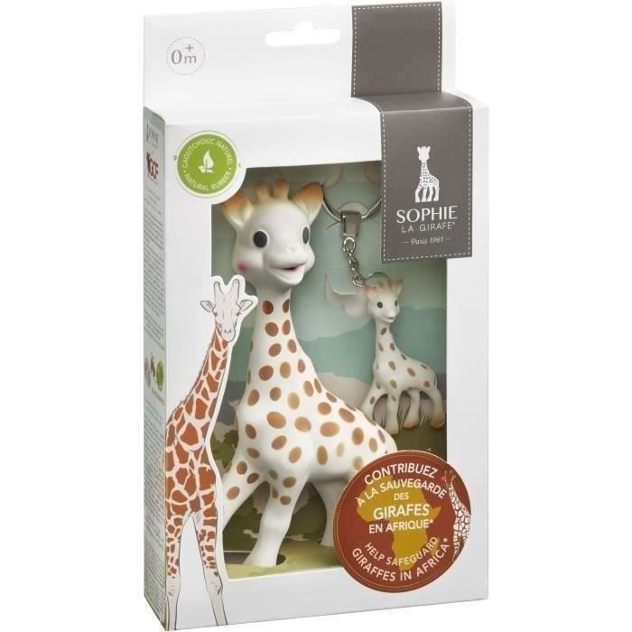 Coffret Sauvons les girafes Sophie la girafe + porte-clé Sophie la girafe