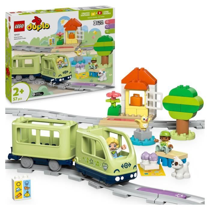LEGO DUPLO Ma ville 10427 Le train d’aventures interactif - Jouets d’éveil dès 2 ans