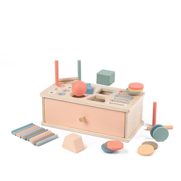 Jouet Montessori de tri des formes et des couleurs 3 en 1 jouet en bois pour bébé cadeau déducation précoce