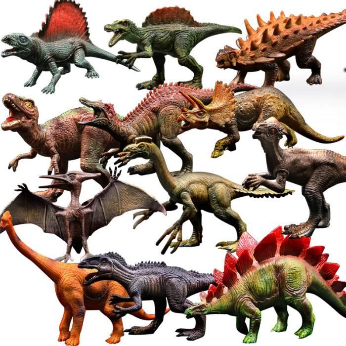 Jouet Dinosaure - 12 Pièces - Éducatif - Multicolore - Pour Enfants à Partir de 3 Ans