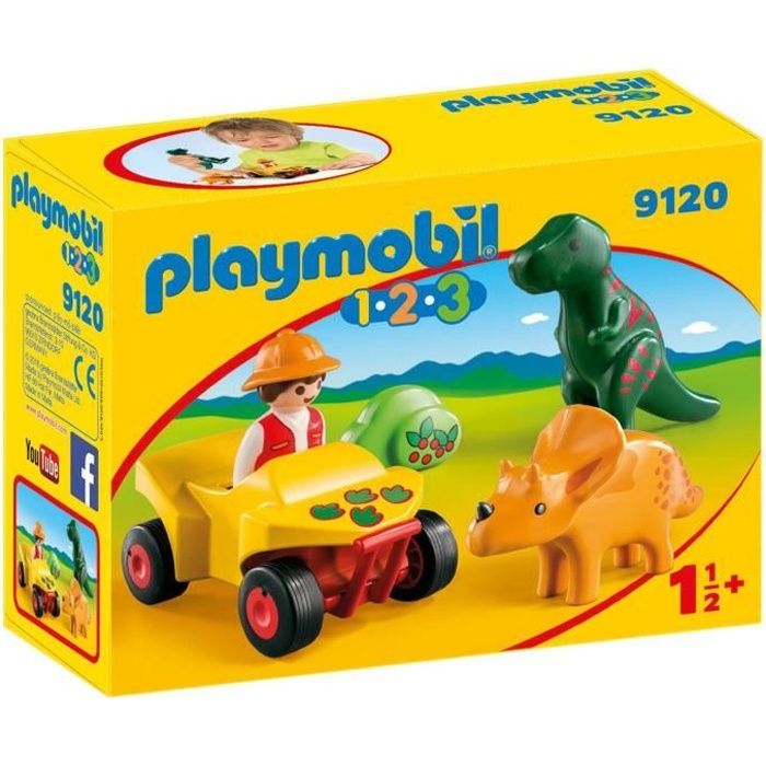 PLAYMOBIL 1.2.3 - 9120 - Explorateur et Dinosaures