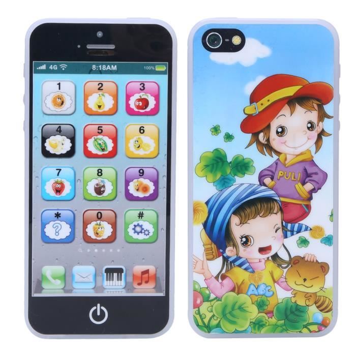 Jouet dapprentissage téléphone portable pour bébé et enfant -CYA - Blanc - Batterie incluse