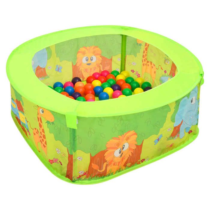 Piscine à balles - vidaXL - 75x75x32 cm - 50 balles - Polyester - Multicolore