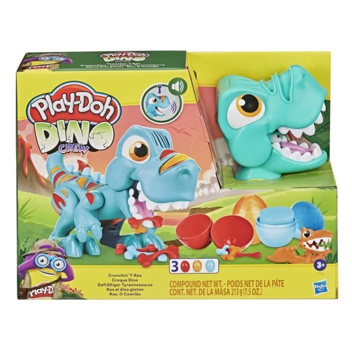 Play-Doh Dino Crew Croque Dino jouet pour enfants avec bruits de dinosaure 3 oeufs Play-Doh pâte a modeler à partir de 3 ans