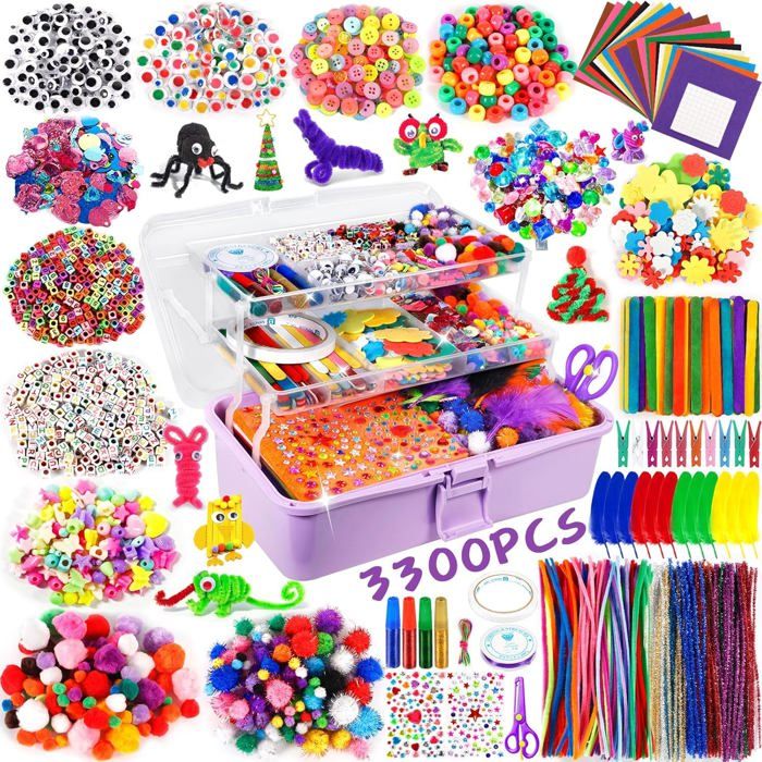 3300+ Pièces Kit Bricolage Enfants DIY Activité Manuelle Enfant Feutrine Loisir Creatif DIY Activité Manuelle Loisir Creatif