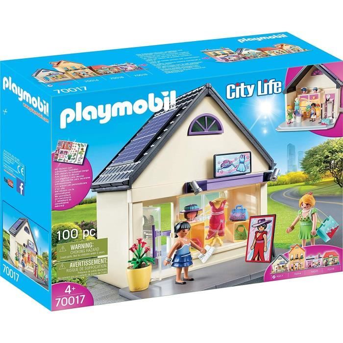 PLAYMOBIL - City Life La Ville - Boutique de mode - 2 personnages - Accessoires inclus