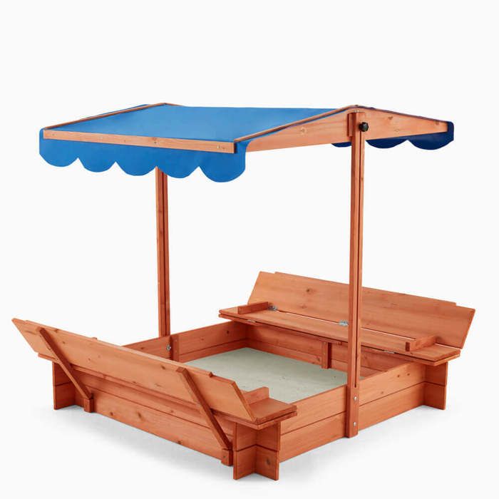 Bac à sable HOME DELUXE BUDDELKISTE Dimensions: 110 x 110 x 110 cm I jouets pour enfants Bac à sable avec toit