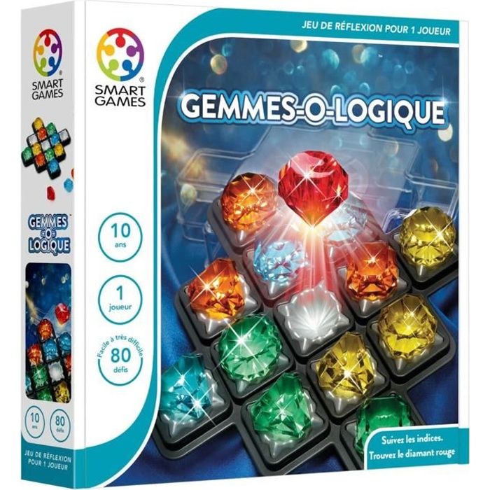 SmartGames Gemmes-O-Logique — Jeu de réflexion 80 défis solo dès 10 ans