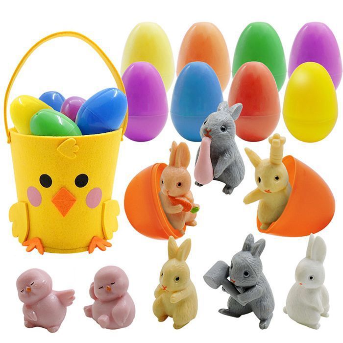 Œufs de Pâques - OKUMGGYJ - Jouets fantaisie - Écologiques - Lavables - Couleurs variées
