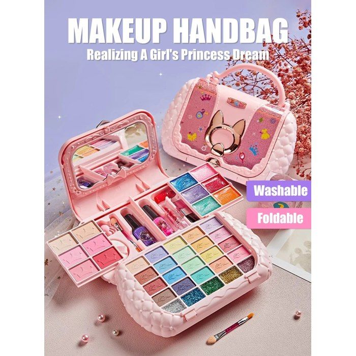 Kit de Maquillage Enfant - Boutique Ladoo - Sac Oreille de Chat - Non Toxique - Certifié CE-MP-711BAG