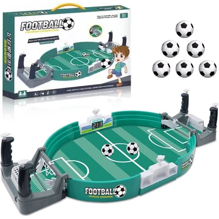Mini baby-foot interactif avec 6 ballons de football - Jeu de table - Jouet de bureau - Kit de football - Pour enfants et adultes