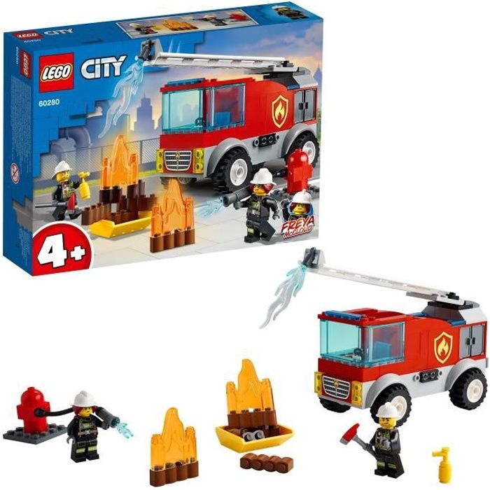 LEGO® City 60280 Le Camion des Pompiers avec Échelle Jouet Éducatif Minifigurine Véhicule