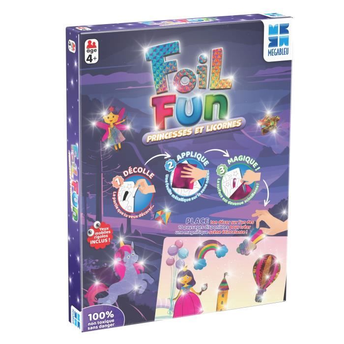 Activité créative - MEGABLEU - Foil Fun - Princesses et Licornes - Création dœuvres sans se salir