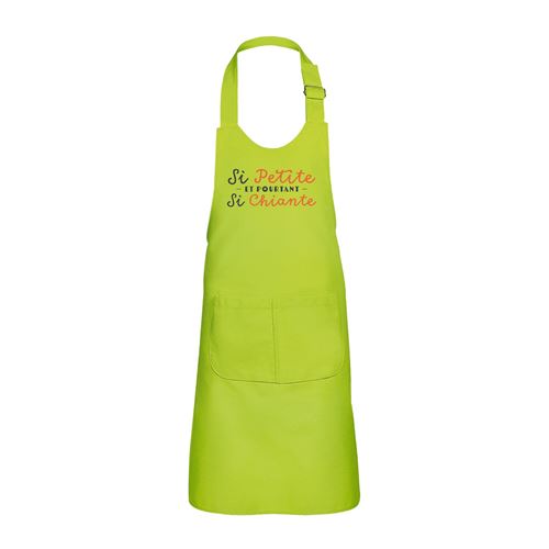 Fabulous Tablier Cuisine Enfant 2 Poches Vert Si Petite, et pourtant si Chiante - Haut de gamme