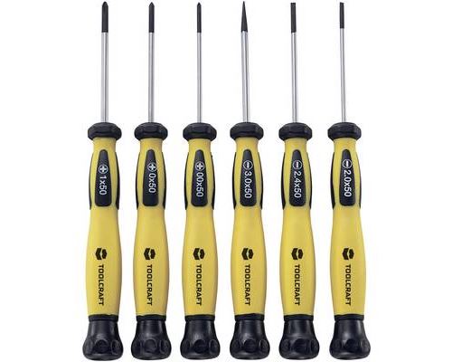 Jeu de tournevis TOOLCRAFT pour lélectronique et la mécanique de précision, antistatique (ESD) 6 pièces