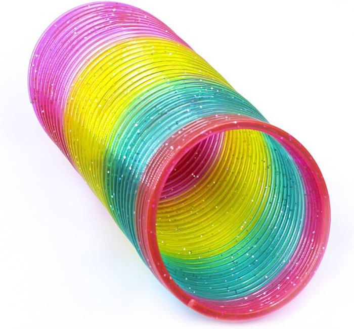 Jouets à ressorts hélicoïdaux arc-en-ciel - Jouets à ressorts magiques géants classiques en plastique