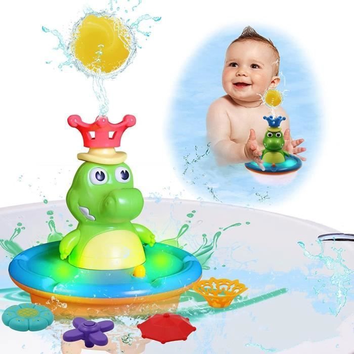 Jouet de Bain - Crocodile - Lumineux - Non toxique - Durable - 5 Styles de Pulvrisation