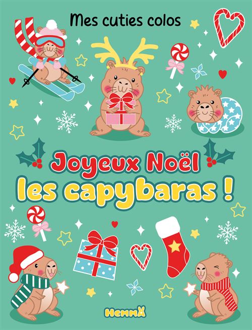 Mes cuties colos - Joyeux Noël les capybaras ! - Suzanne Washington - Hemma - broché - Document jeunesse