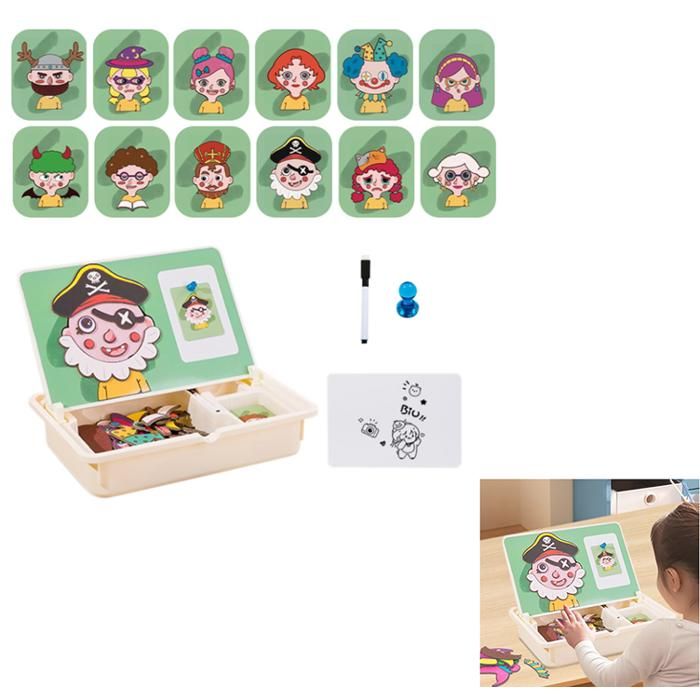 Puzzle Boîte à Puzzle magnétique – Jeu dassociation pour Petits – Activités créatives pour Voyage avec étui pour Jardin d