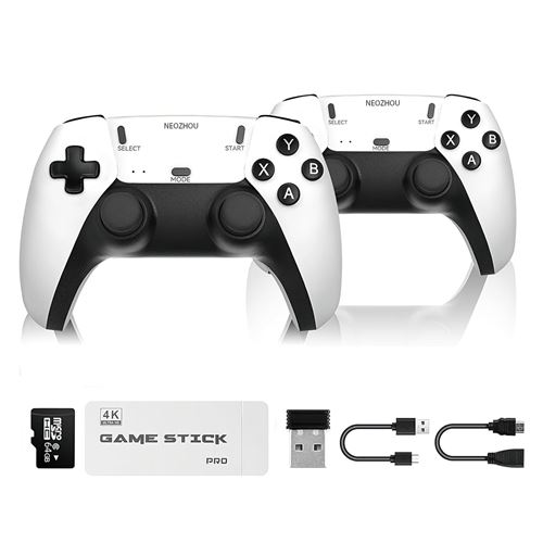 Console de Jeux Rétro NEOZHOU 4K HDMI, 20000+ Jeux Préchargés, 2 Manettes Sans Fil, Plug & Play