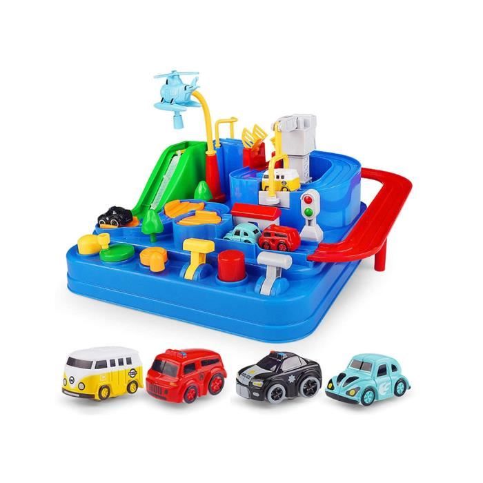 Circuit Voiture Enfant - Tricky Bille - 3 Mini Voitures - Jeux Éducatifs - 8 Défis Différents