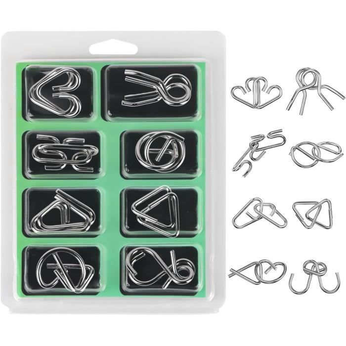 Casse-tête métallique Wire - Jeu de Patience - 8 pièces - Pour Adulte - Intérieur