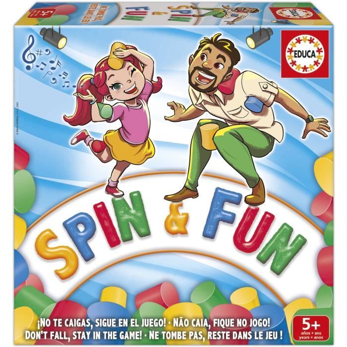 Spin & Fun - Jeu d’équilibre - EDUCA - Teste l’agilité et l’équilibre - 2 à 4 joueurs - Dès 5 ans