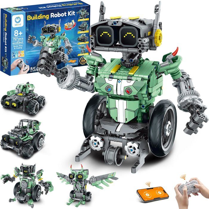 Technic Robot pour Enfants5-en-1 Ensemble Robotique Programmable avec Application et Télécommande Robot STEM717 Pièces