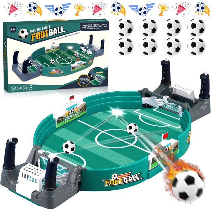 Jeu de Baby FootBaby Foot Enfant avec 8 Mini-FootballJouet De Table De Football pour DeuxFootball Enfant Cadeau Garcon 5 6 7 Ans