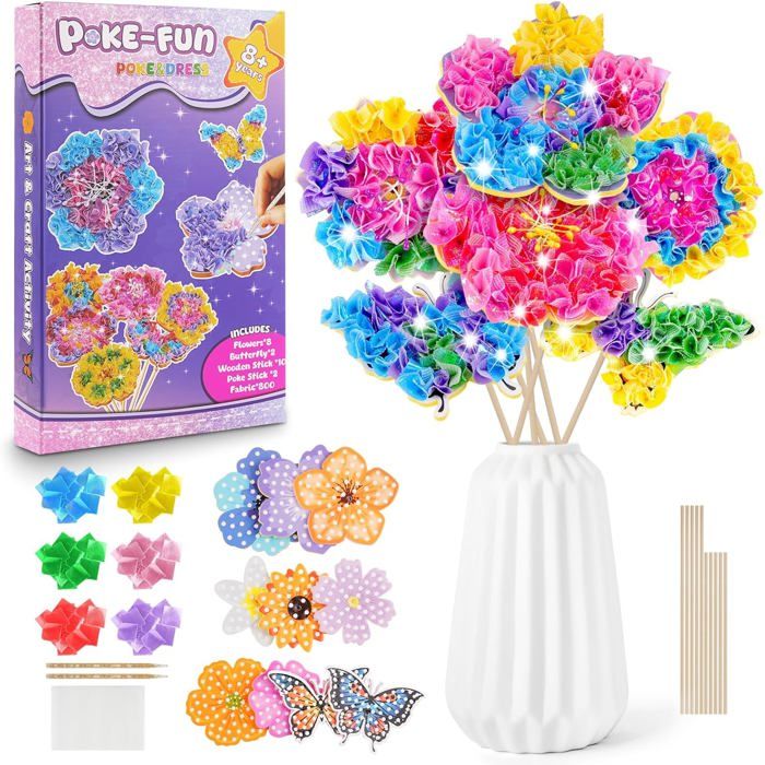 Kits de Bricolage à Fleurs Activite Manuelle Fille avec Paillettes 8 Fleurs et 2 Papillons pour Filles plus 14 Ans