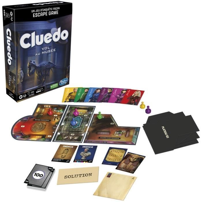 Cluedo Escape Vol au musée - jeu denquête façon Escape Game - jeu de plateau coopératif familial - à partir de 10 ans