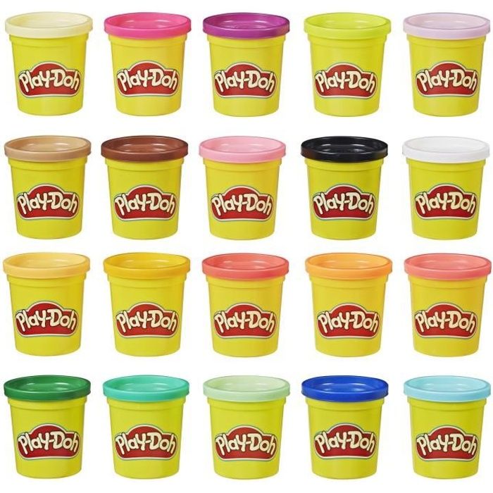 PLAY-DOH - 20 Pots - Pâte à modeler - Super couleurs - 84 g chacun
