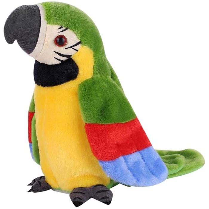 Perroquet Parlant en Peluche Mignon Jouet Electrique Ddrôle Oiseau Répétez Ce Que Vous Dites Poupée Enregistrement Interactive