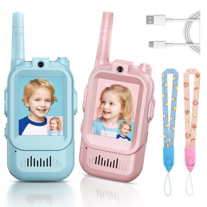 XJYDNCG Talkie Walkie Enfants Jouet avec Caméra et écran Changement De Voix - 650mAh multicolore TALKIE-WALKIE JOUET