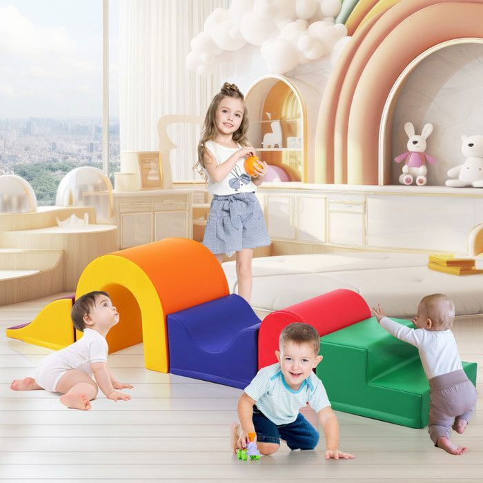 Blocs de construction pour enfants : blocs de construction géants 5 en 1 en mousse souple et colorée pour grimper et ramper