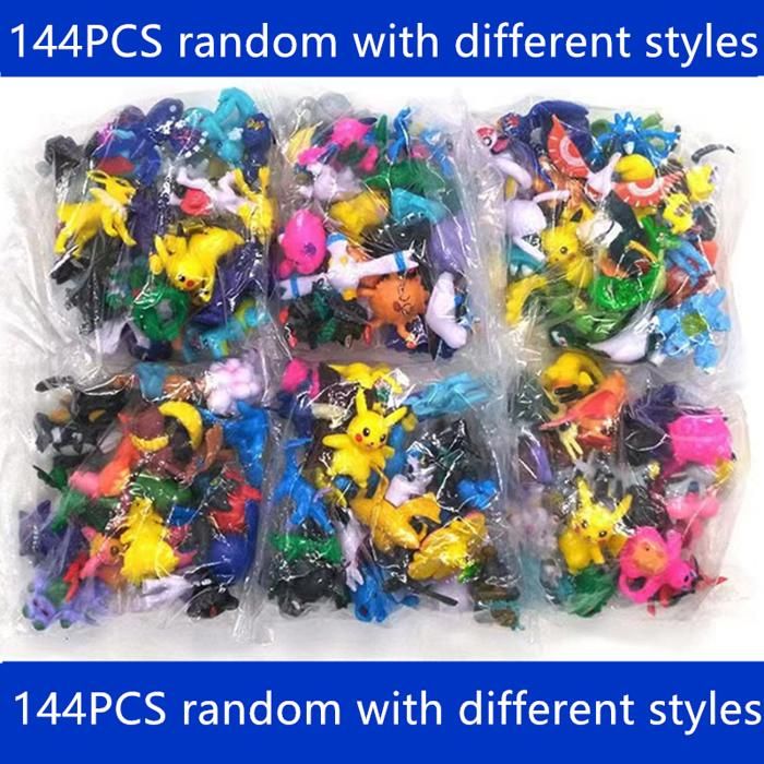 Lot de 144 figurines Pokémon style collection modèles daction Pikachu et autres personnages décoration  idée cadeau pour