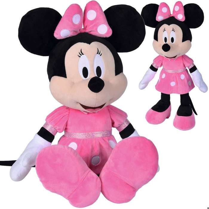 Peluche - Disney - Minnie Mouse - 48 cm - Rose à pois blancs - Douceur extrême