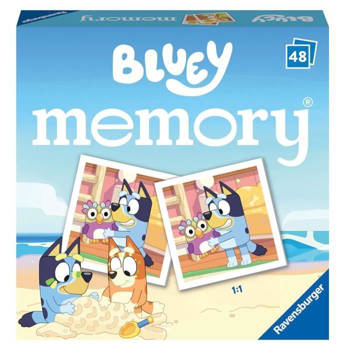 Jeu de société - RAVENSBURGER - Mini Memory® Bluey - 48 cartes dimage - Favorise la concentration