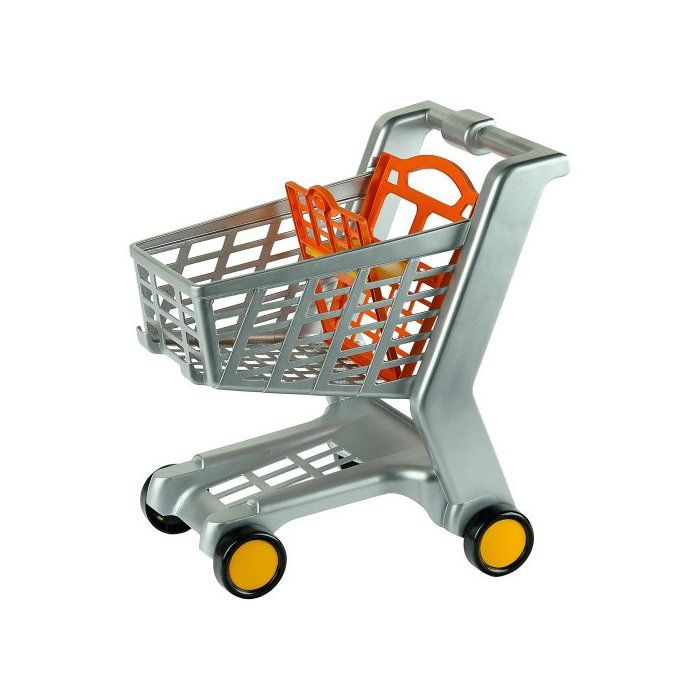Chariot de courses Enfant 42x35x46cm avec siege poupee - Caddy shopping epicerie supermarche - Set Jouet imitation et carte
