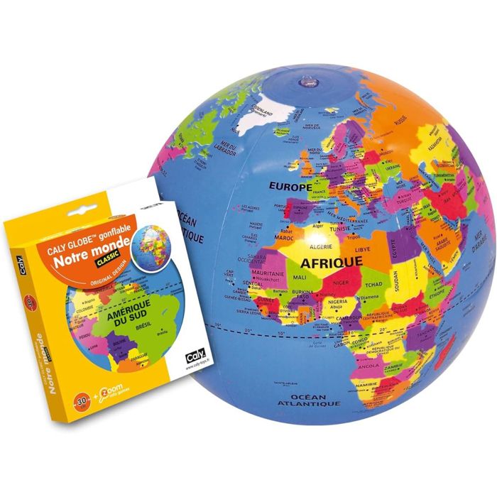 Globe Terrestre Gonflable Notre monde - Pays et capitales 30 cm