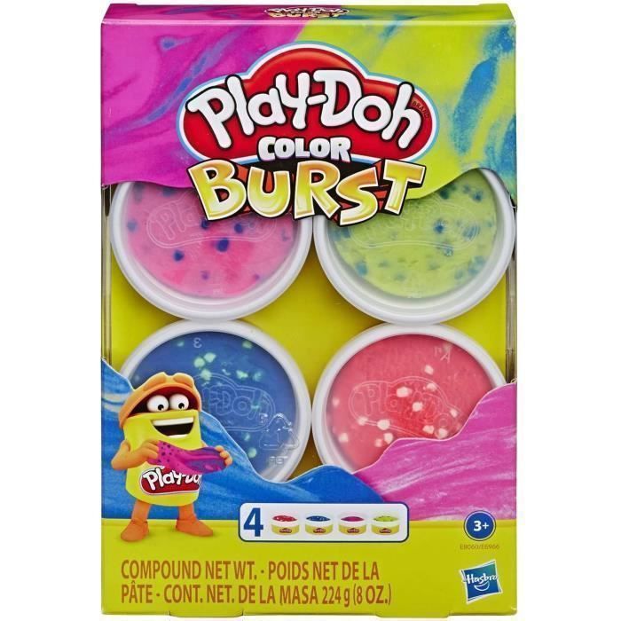 Pâte à modeler Play-Doh - HASBRO - 4 pots explosion de couleurs - Enfant - Mixte - A partir de 3 ans